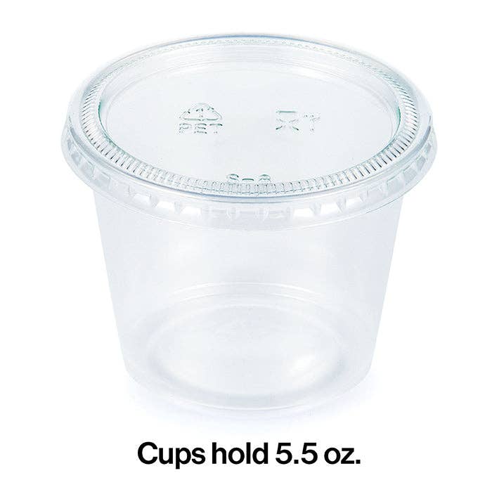 Bulk Party Decor - Wholesale Disposable Cup - Clear 5.5 oz Portion Cups with Lids, 16/Pkg1
