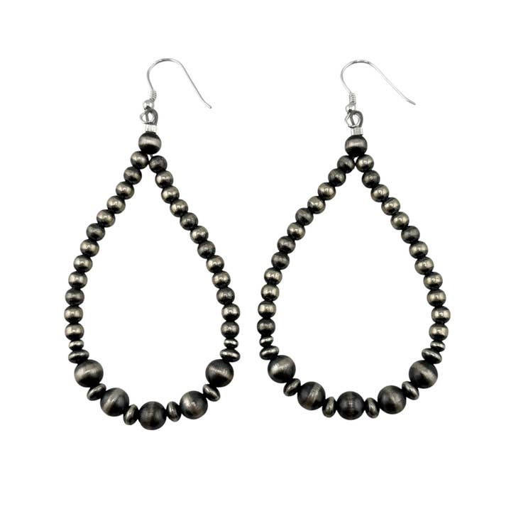 Desert Pearl Loop Bead Dangle Earrings Sterling Silver for wholesale by Select Lines