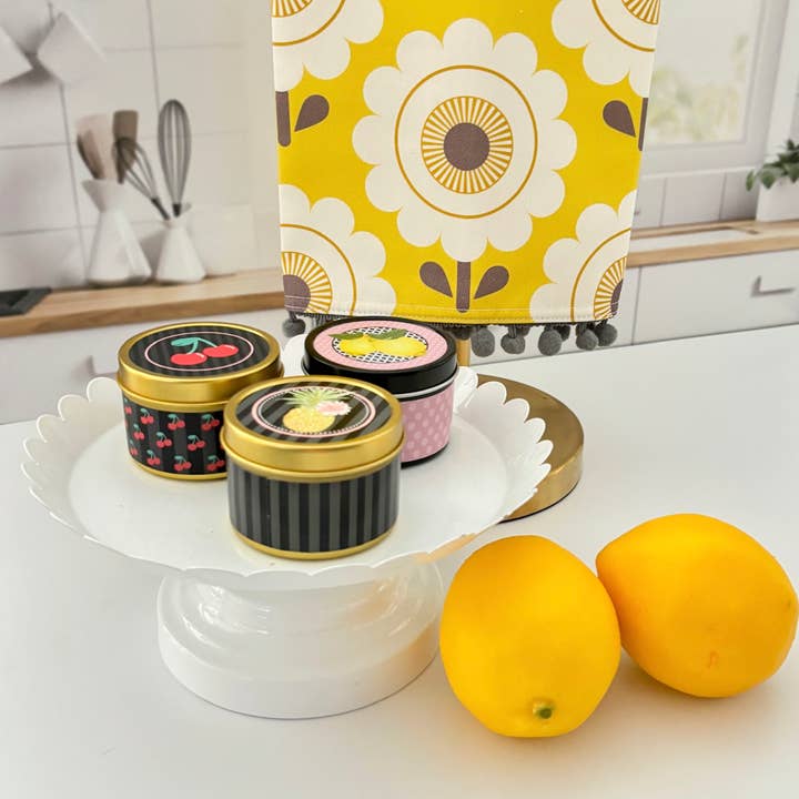 Mod Lounge Paper Company - Wholesale Travel Candles - Lemon Pink and Yellow Vintage Travel Candle4