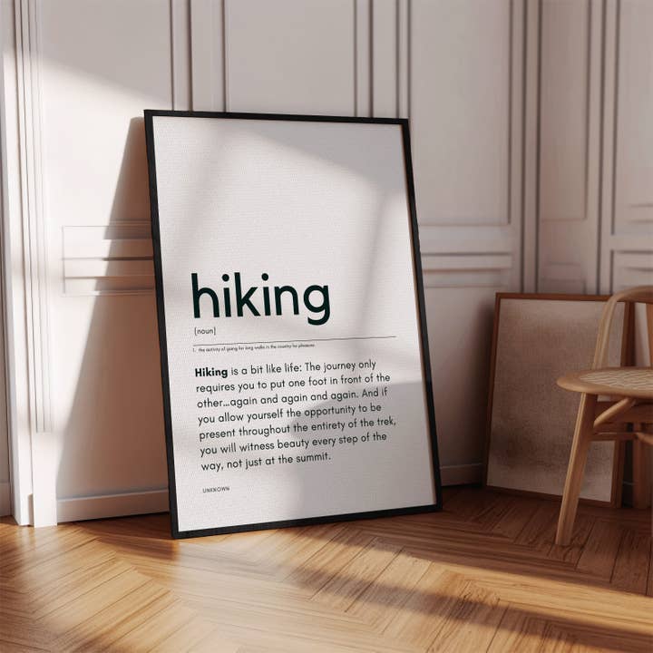 Jude River Design – wholesale Art print – Hiking Definition Quote Print1