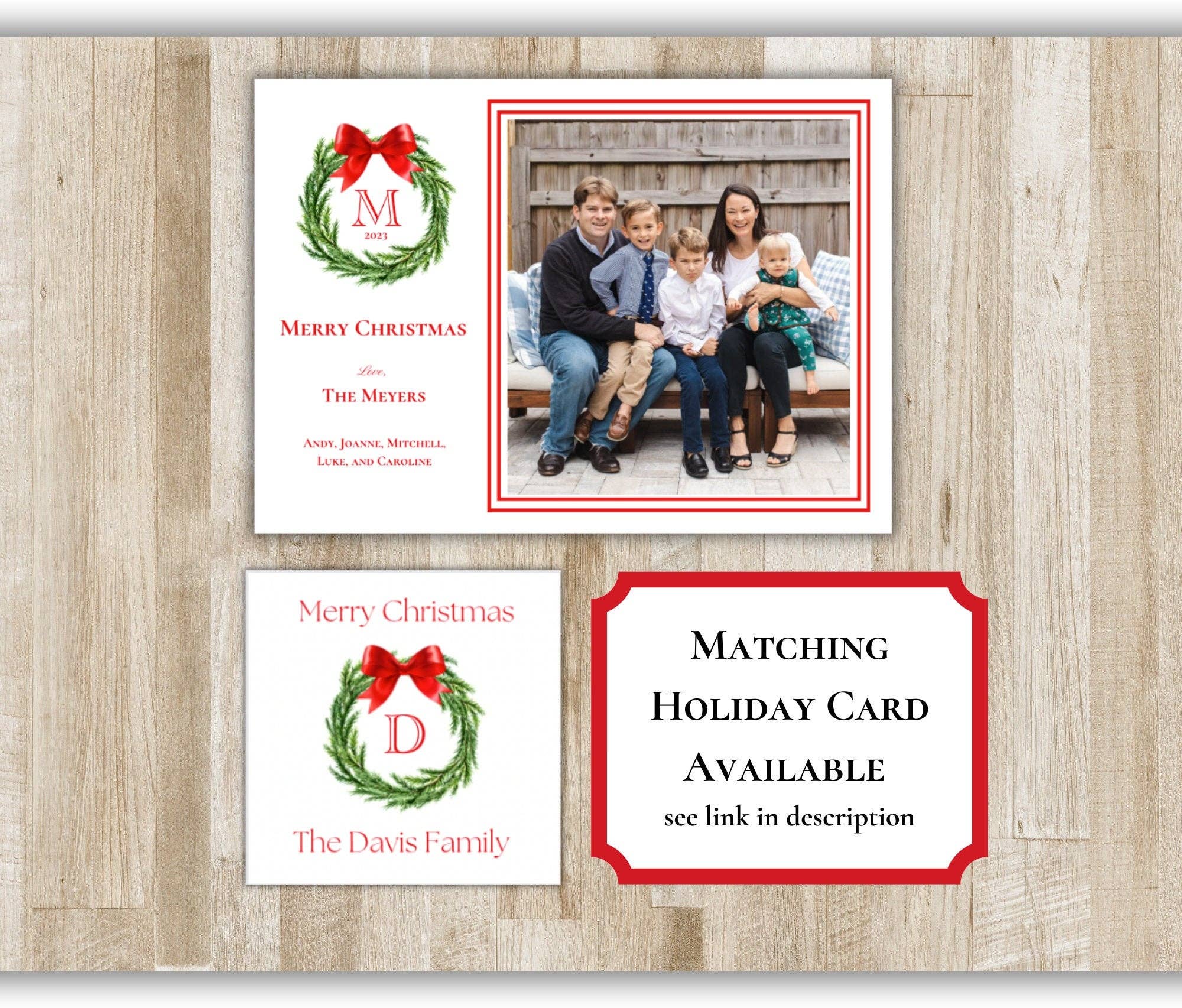 The Winsome Life Stationery – Engroshandel Brevpapir/sæt med noteskort – Julekrans Personlige Gaveetiketter eller Klistermærker | Monogram Feriegaveetiketter | Tilpassede Julegaveetiketter eller Klistermærke2