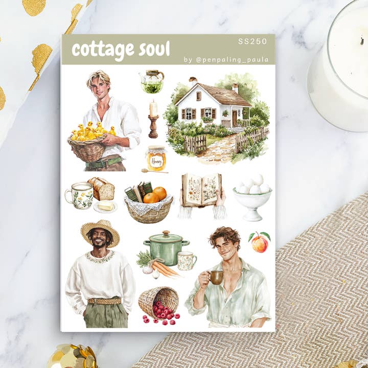 Cottage Soul - Sticker Sheet for wholesale by Penpaling Paula