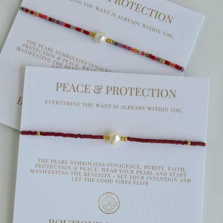 Boutique Suarez Co. - Wholesale Beaded Bracelet - Manifest Peace - Pearl Bracelet48