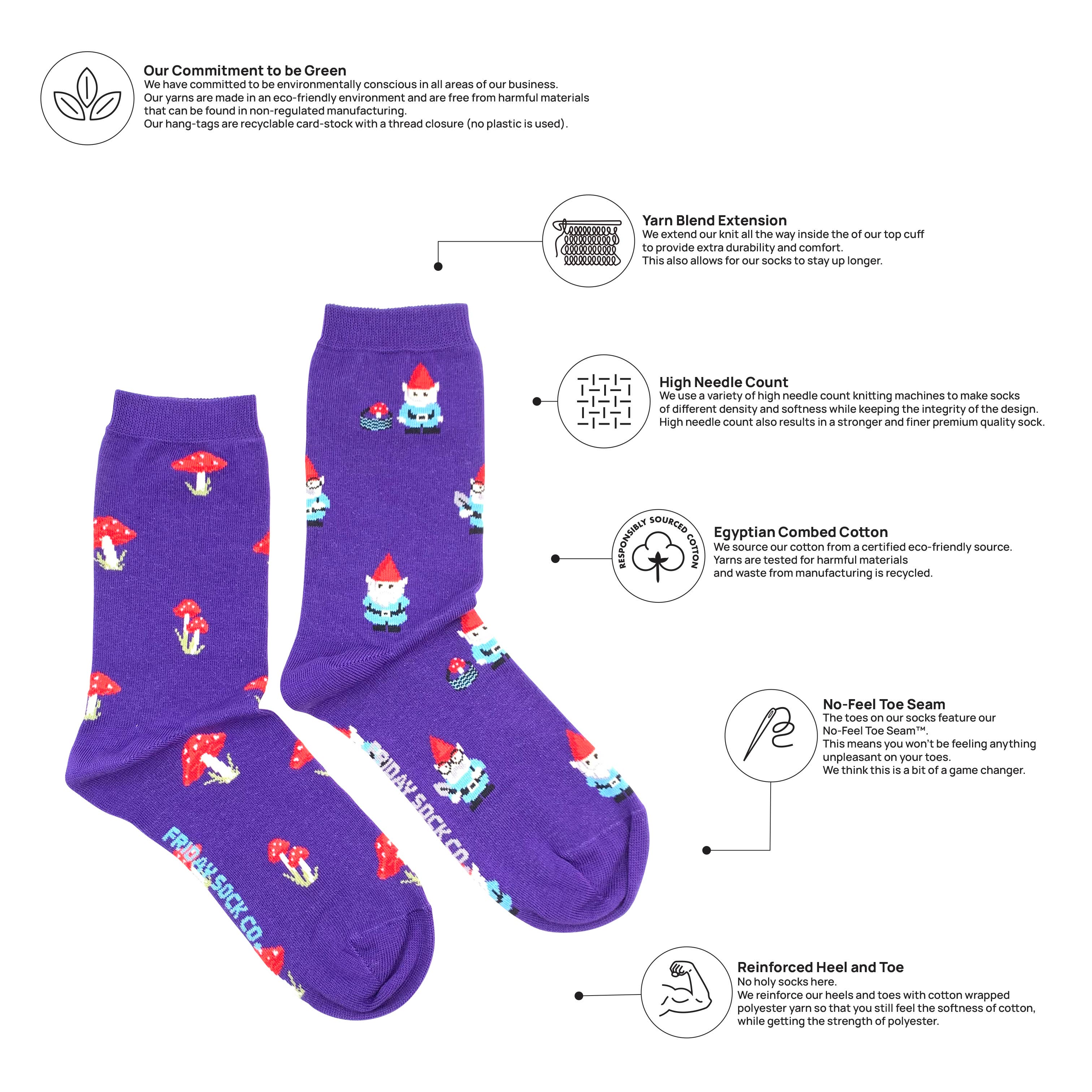Friday Sock Co. - Wholesale Socks - Women's - Women’s Gnome & Mushroom Socks1