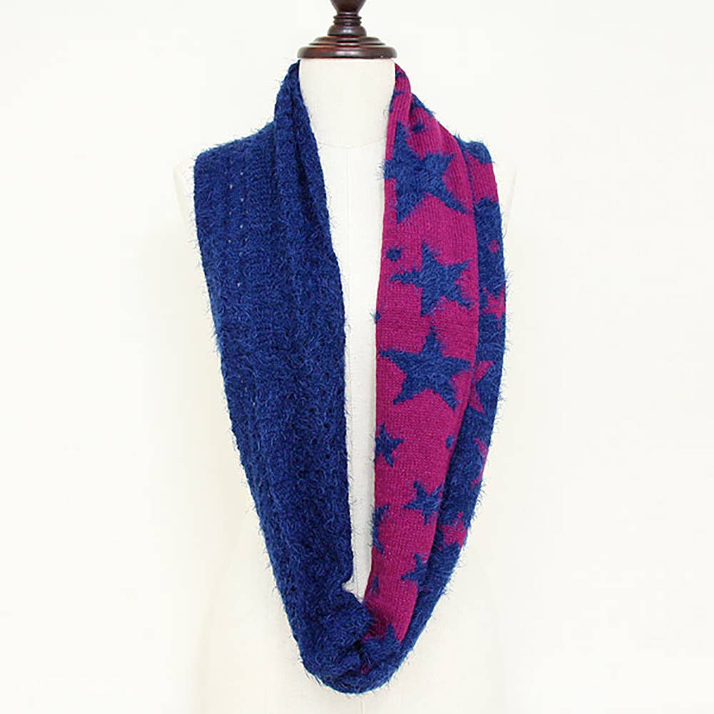 Sensibling Corp. - Vente Écharpe – femme - Écharpe en tricot doux à motif étoilé infini2