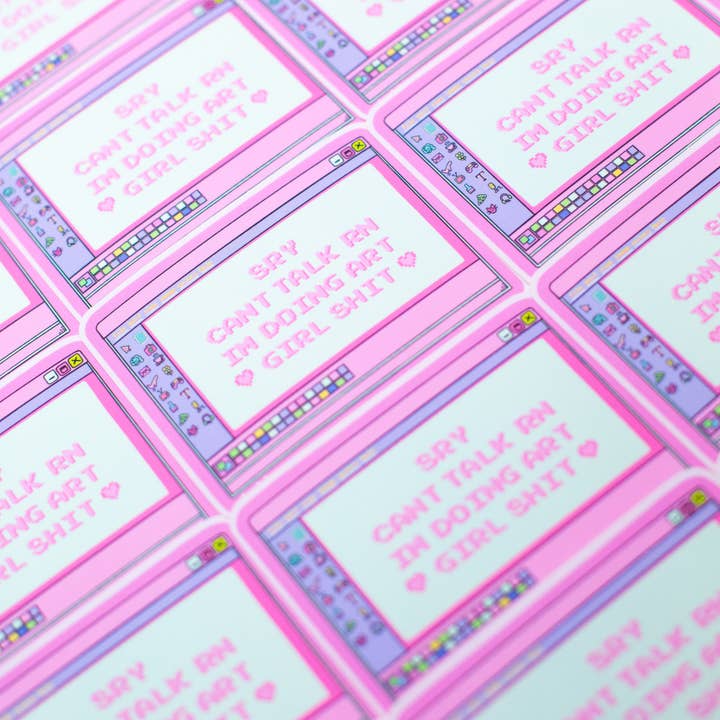 Autocollant Art Girl Shirt pour la vente par Liz Deleo - Full Time Side Hustle