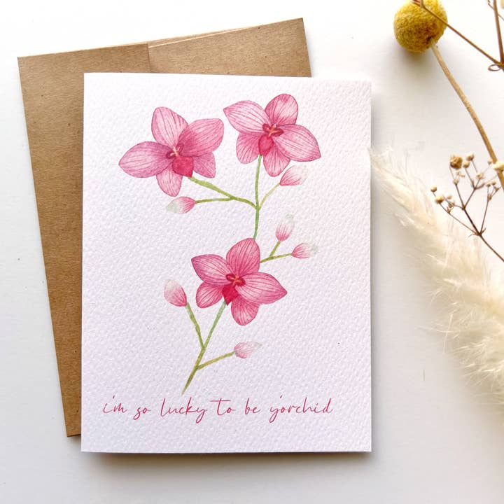 Y'Orchid Mother's Day Card | Watercolor | Pink | Floral for wholesale by Ellamoonart
