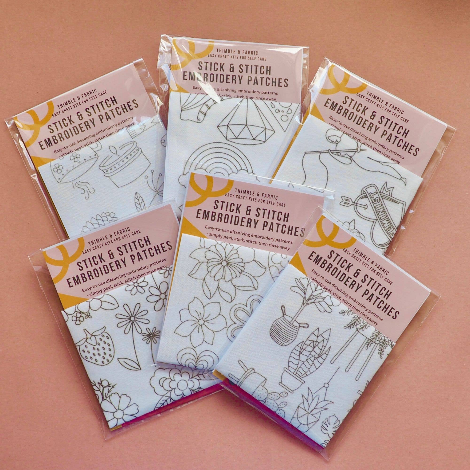 Thimble and Fabric – wholesale Embroidery/cross-stitch supplies – Stick and Stitch Embroidery Patches Flower Power Designs4