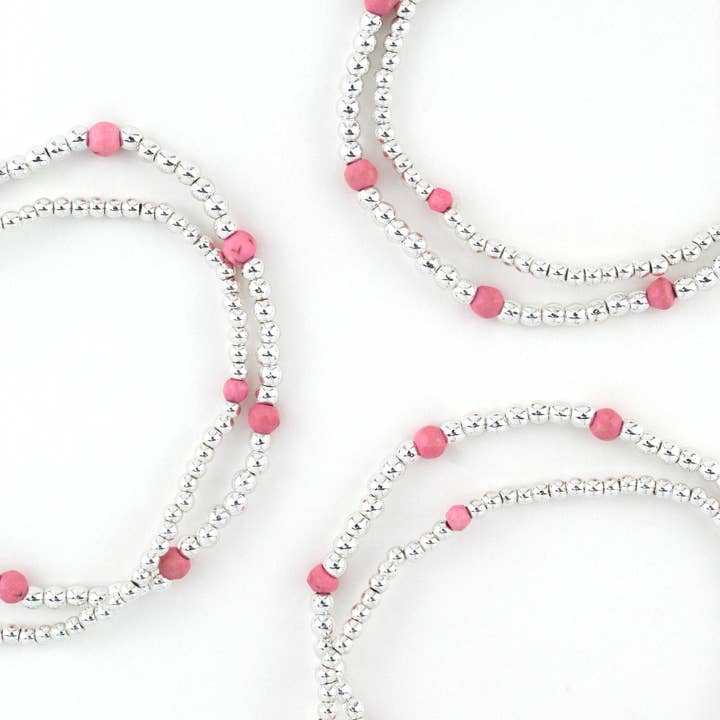 Plus Size Tatum Starter Stack Pink/Silver for wholesale by Erimish