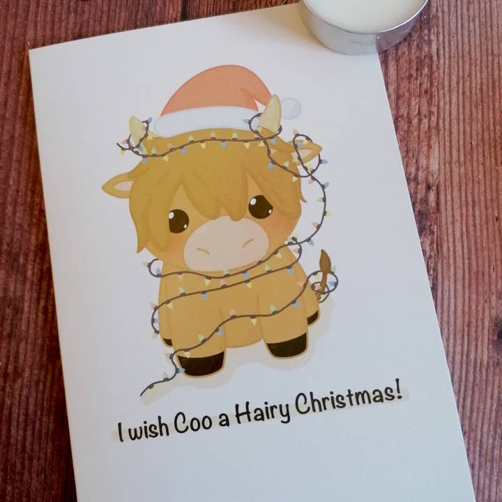 KimspirationCrafts - Wholesale Christmas card - Hairy coo Christmas Card, Highland Cow card, Scottish cards2