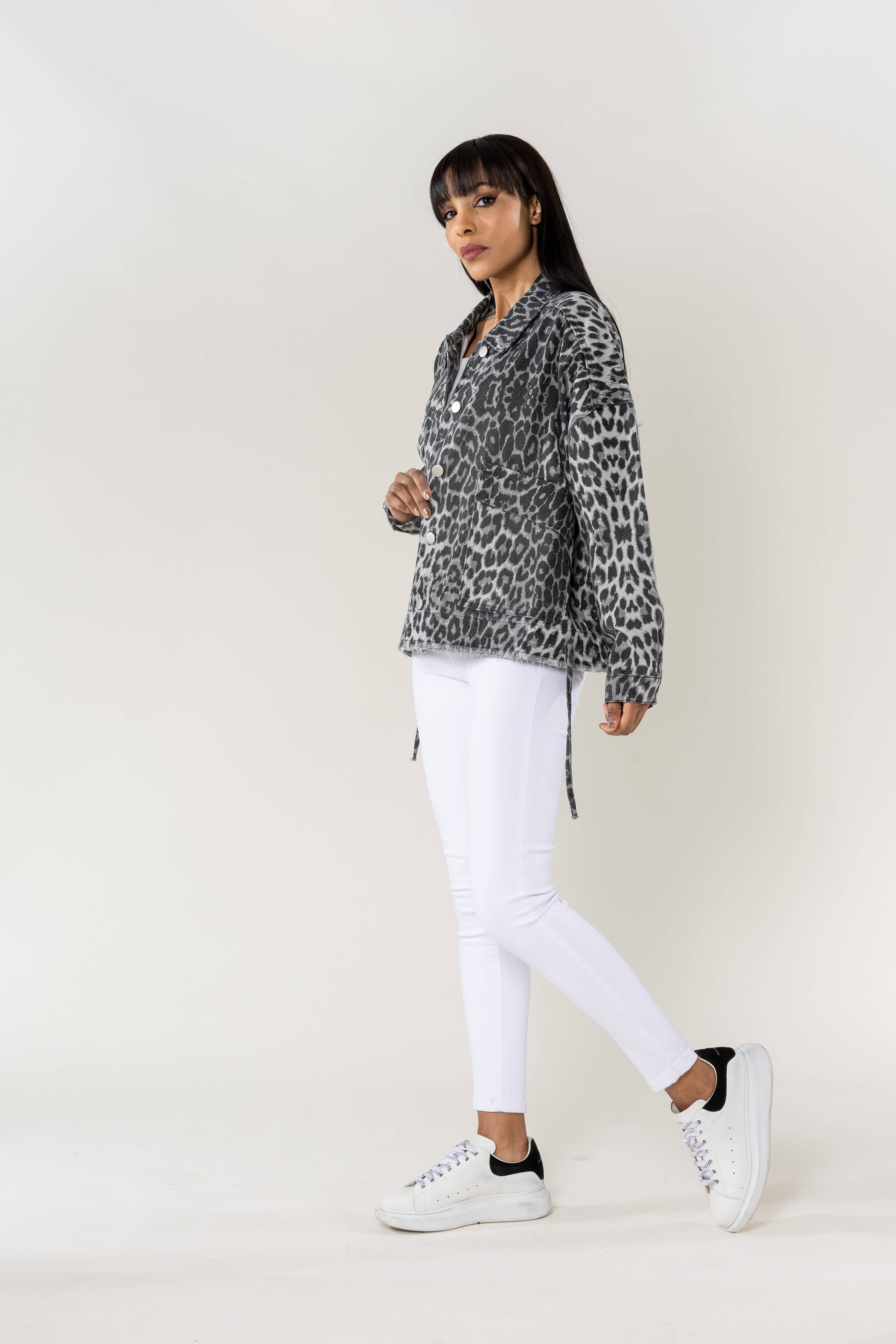 Nina Carter – Casaco de ganga - Mulher por atacado – Casaco de ganga oversized Nina Carter bolsos grandes S5621