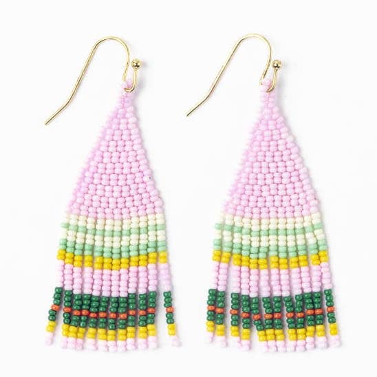 Audrey Petite Perle de Graine Rayure Horizontale Lilas & Vert pour la vente par INK + ALLOY