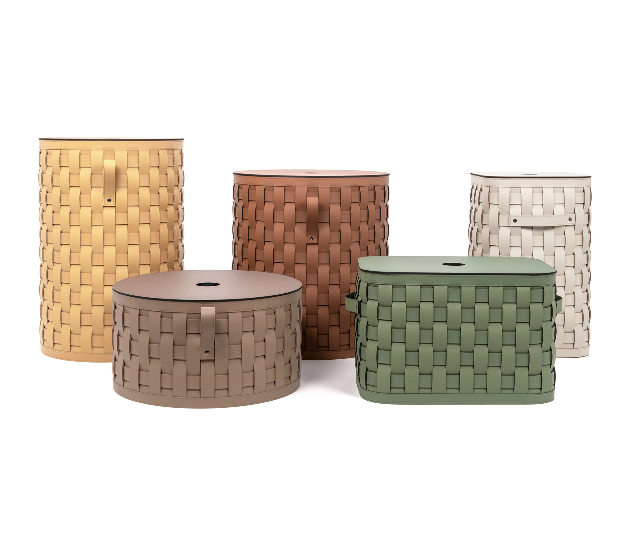 Pinetti - Vendita all'ingrosso Cesti della biancheria - Demetra Tall Round Basket with Flat Lid1