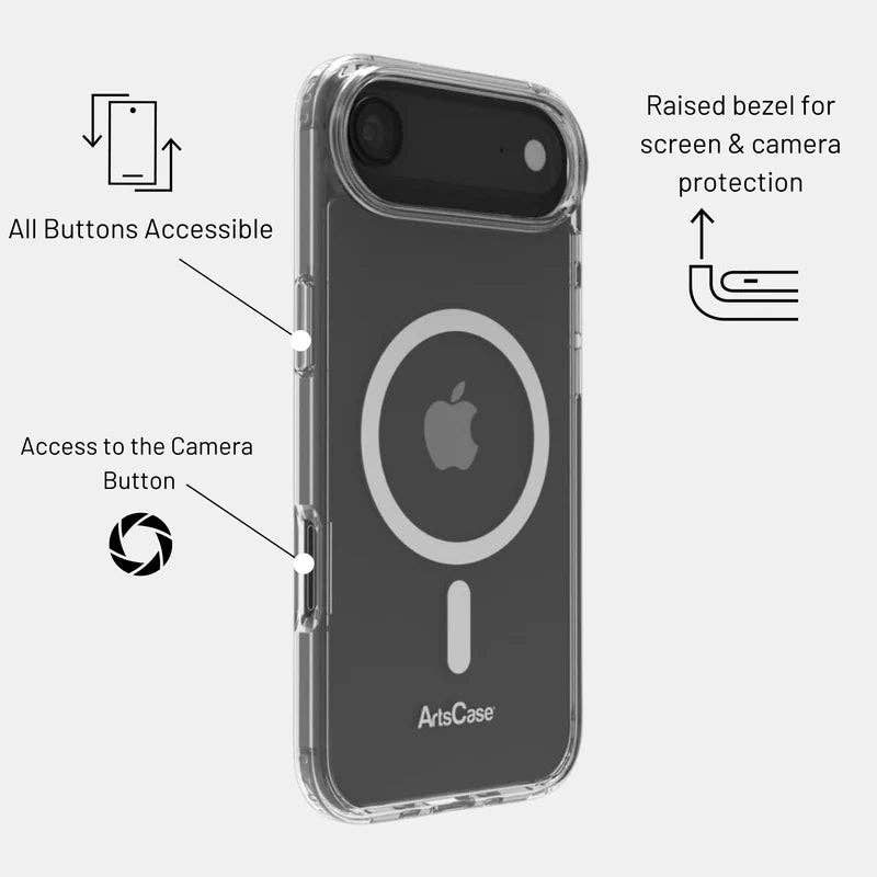 ArtsCase - Vente Coque de téléphone – femme - Coque transparente iPhone 17 Air avec MagSafe – Impact Hybrid9