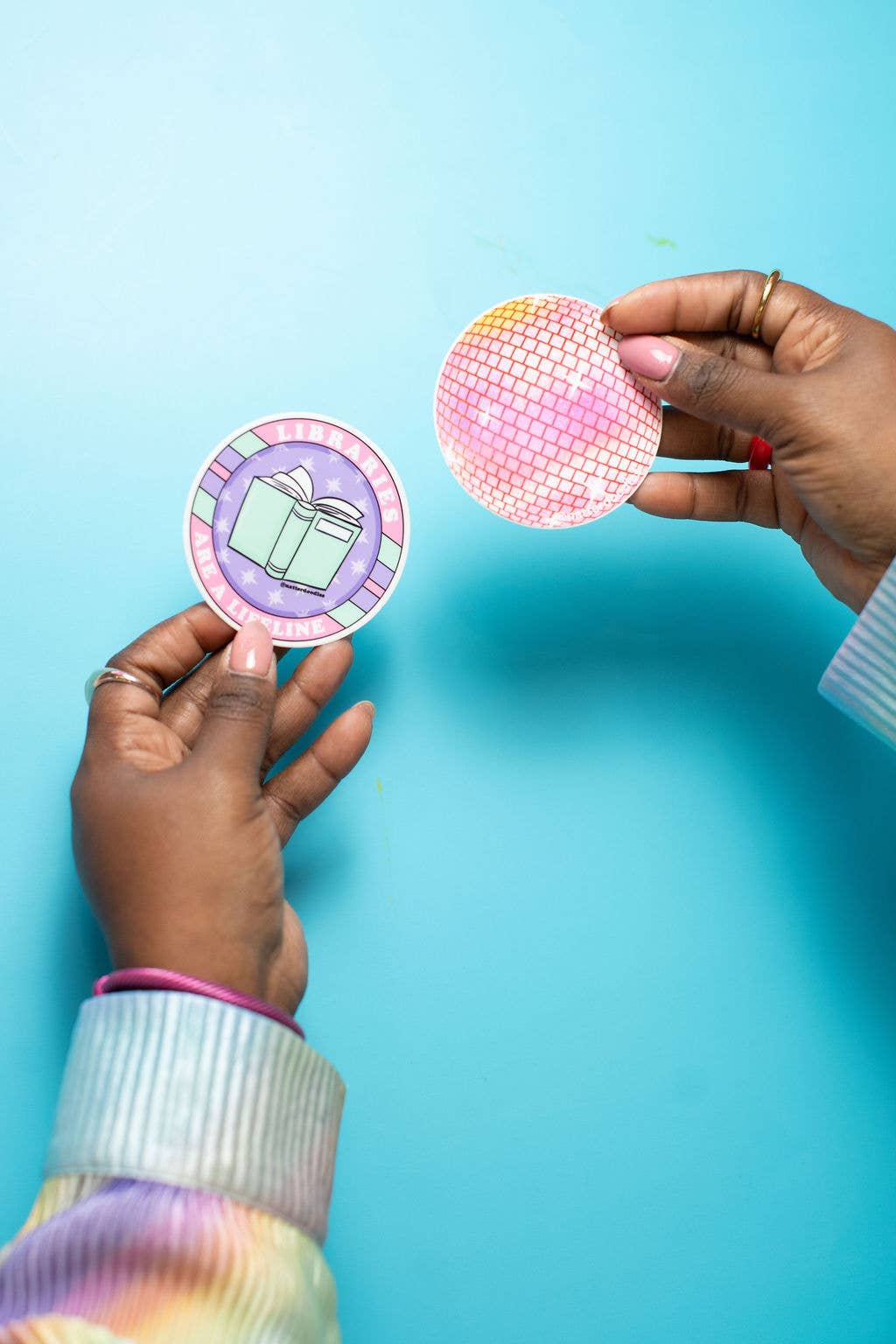 NatterDoodle – wholesale Sticker – Libraries Are a Lifeline Vinyl Sticker – Book Lover Reading4