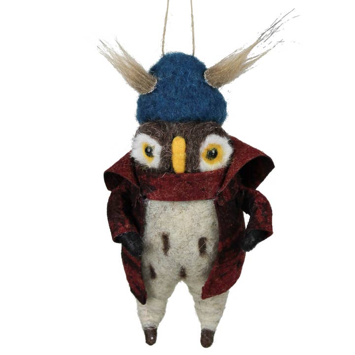 Horned Owl Ornament, Felt for wholesale by HomArt