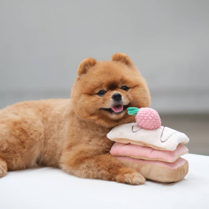 Pups & Bubs - Wholesale Pet Plush Toy - Dog - Strawberry Mille-Feuille Nosework Toy2