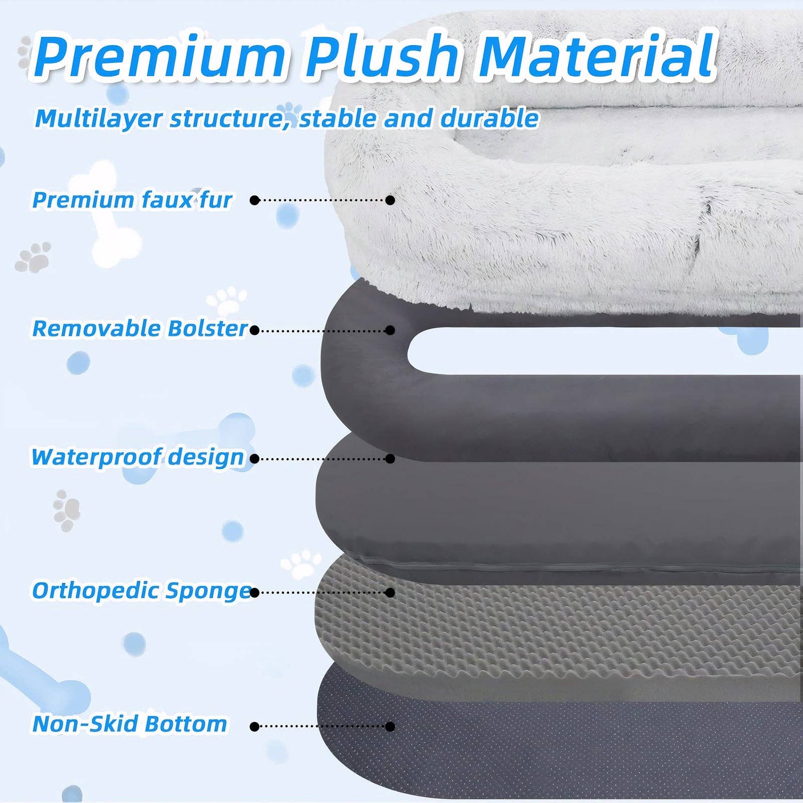 39F Inc. - Vente Panier – chien - Lit pour humain et chien, lit en fausse fourrure lavable pour personnes et animaux3