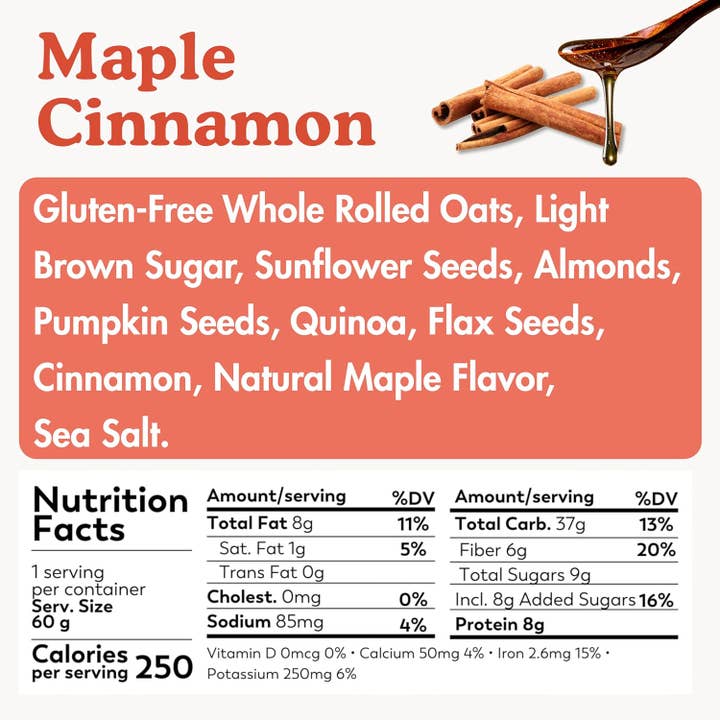 Earnest Eats - Wholesale Breakfast Cereal - Superfood Maple Almond Cinnamon Oatmeal Cup1