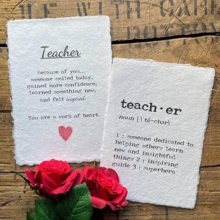 Alison Rose Vintage - Vente Affiche d'art - définition de l'enseignant imprimée en police de machine à écrire4