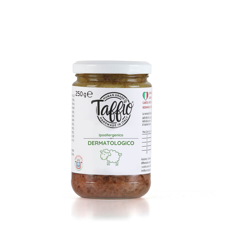 TAFFIO PET FOOD - Vendita all'ingrosso Cibo - Cani - Ragu dermatologico/ipoallergenico - ovino 250g0