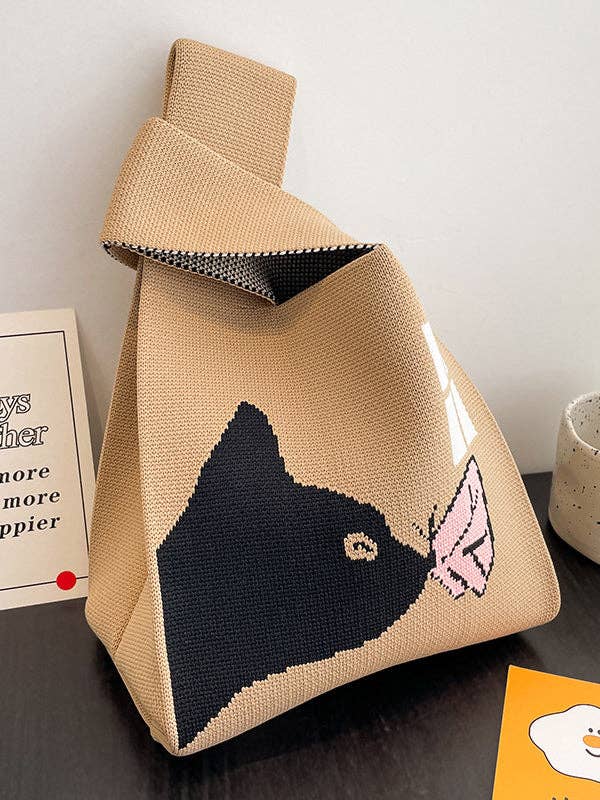 FurDecoration - Wholesale Tote Bag - Women's - Cartoon Printed Bags Accessories Woven Handbag1