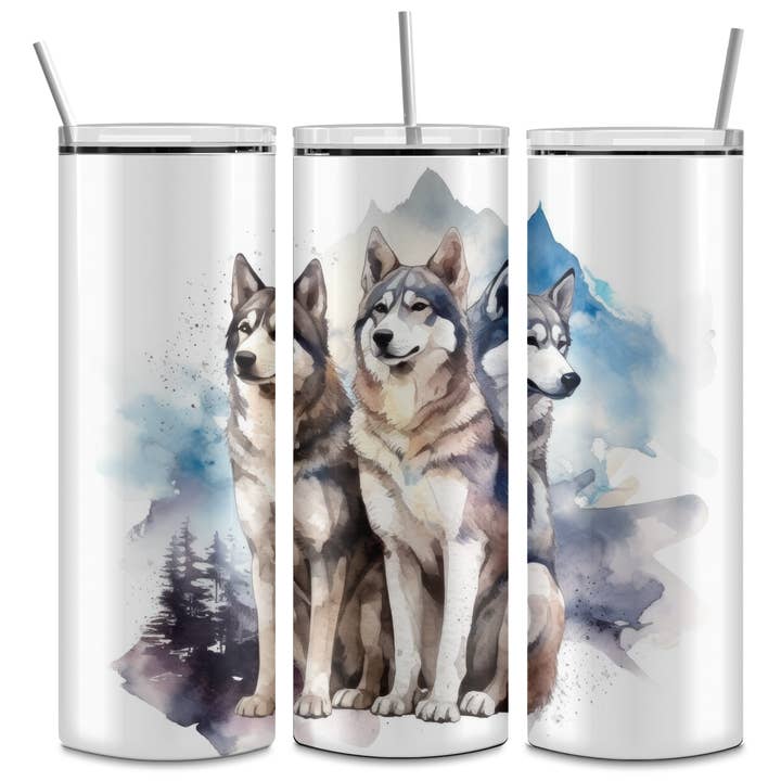 Dog Husky Mountain | Tumbler for wholesale by Designs by Robyn