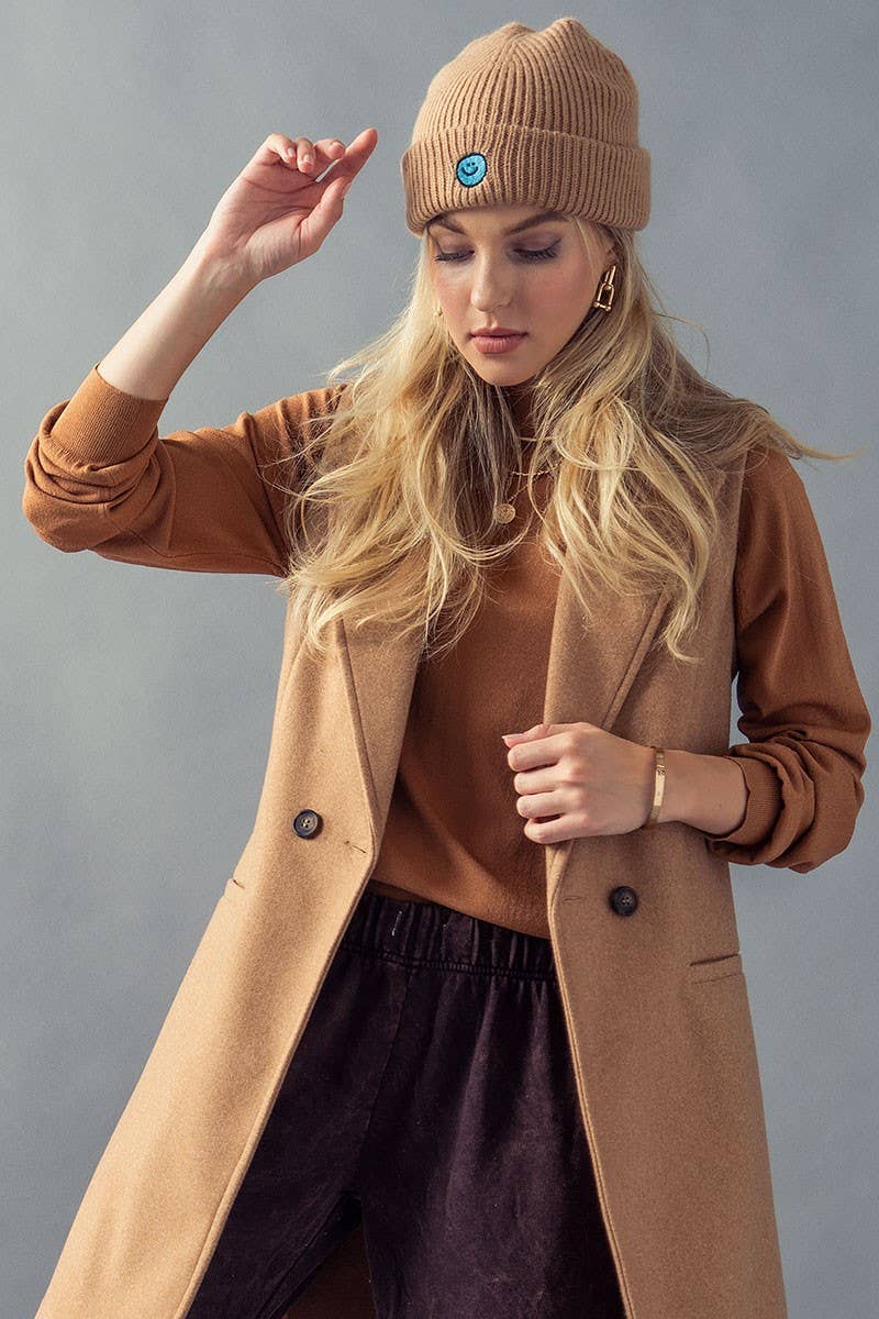 Fashion Week - Wholesale Beanie - Women's - SMILE EMBROIDERY BEANIE6