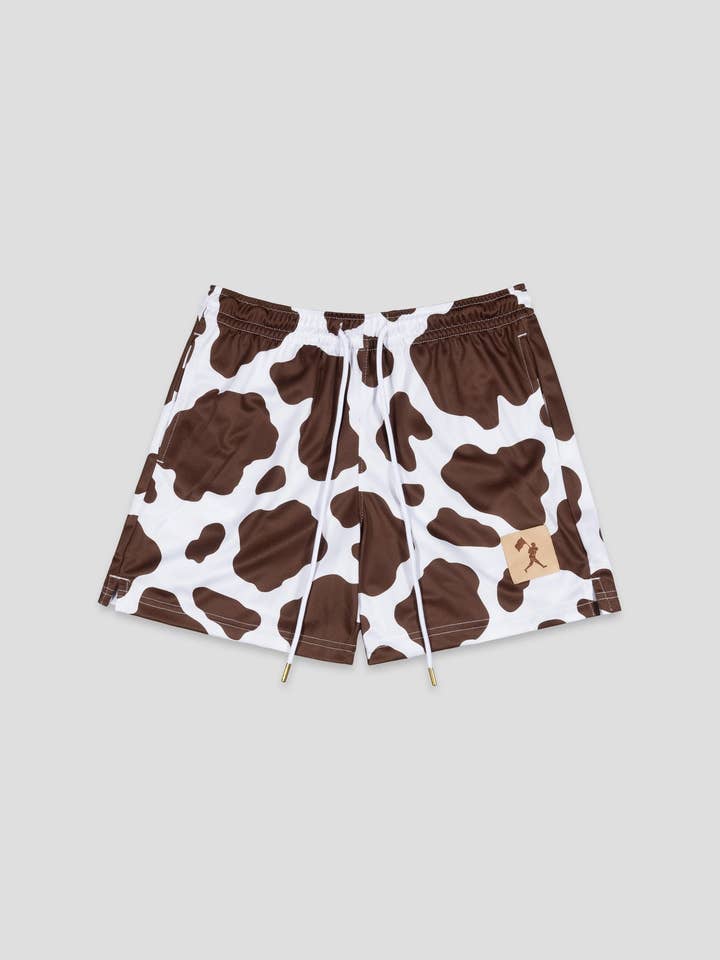 Moo Milk Cow Print Diamond Air Mesh Shorts (Brown) - Youth and other Purchase Wholesale kids mesh. Free Returns & Net 60 Terms on Faire trending on Faire.