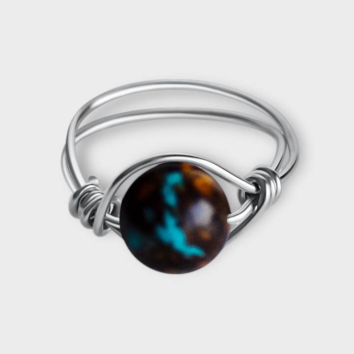 Turquoise Wire-Wrapped Gemstone Ring | Better Together for wholesale by The Always Busy Mama