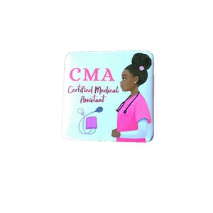 CMA Funny Badge Reel, Certified Medical Assistant, Rn ID Holder, Retractable Acrylic Badge Reel, Nurse Gift, CMA Badge Holder