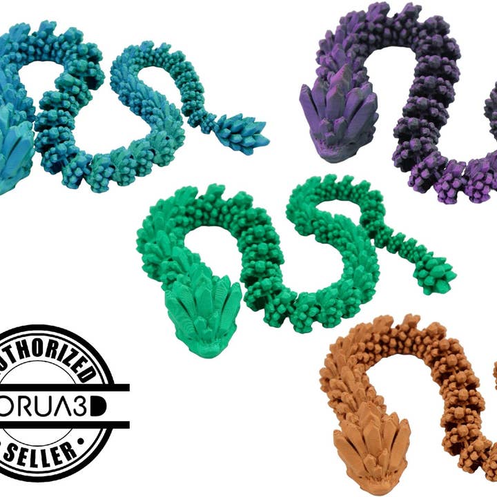 Jouet Crystal Snake Fidget - Serpent articulé imprimé en 3D pour la vente par Acworth Alchemist
