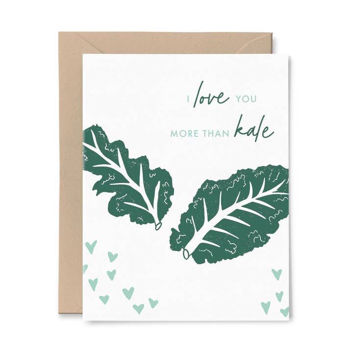 Love You More Than Kale Card for wholesale by Overflow & Co.