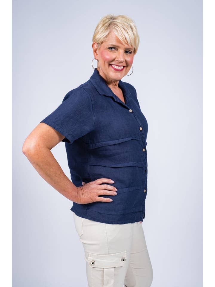 TINA Stephens Italy/Tees By Tina – Engroshandel Skjorte med buttondown – til kvinder – Alorah Darted knap ned skjorte (BSS186)8