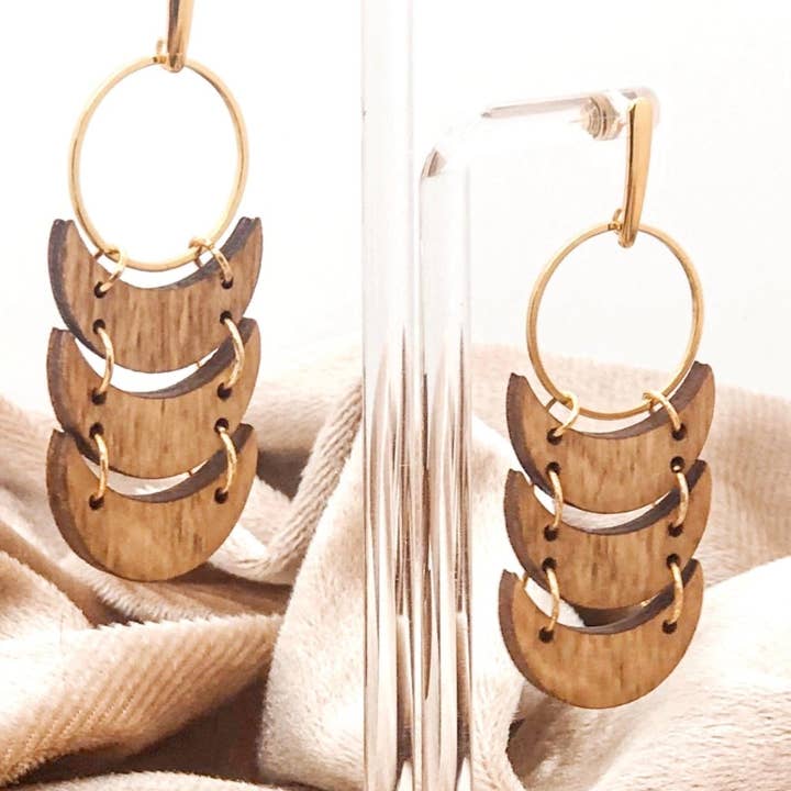 lovelevel - Wholesale Dangle Earrings - Celestial Wood Earrings | MOONLINK2