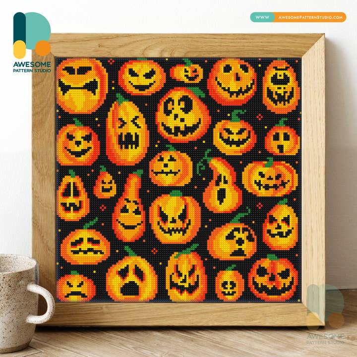 DS2380-120x120 Jack O Lantern, Diamond Painting Kit for wholesale by Awesome Pattern Studio