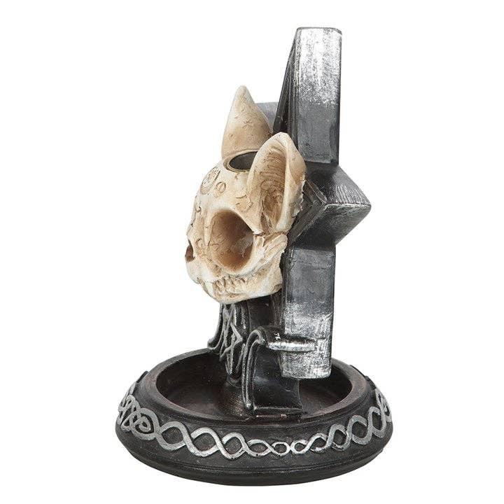 Something Different Wholesale - Vente Porte-encens - Brûleur d'encens Gothic Cat Skull Backflow3