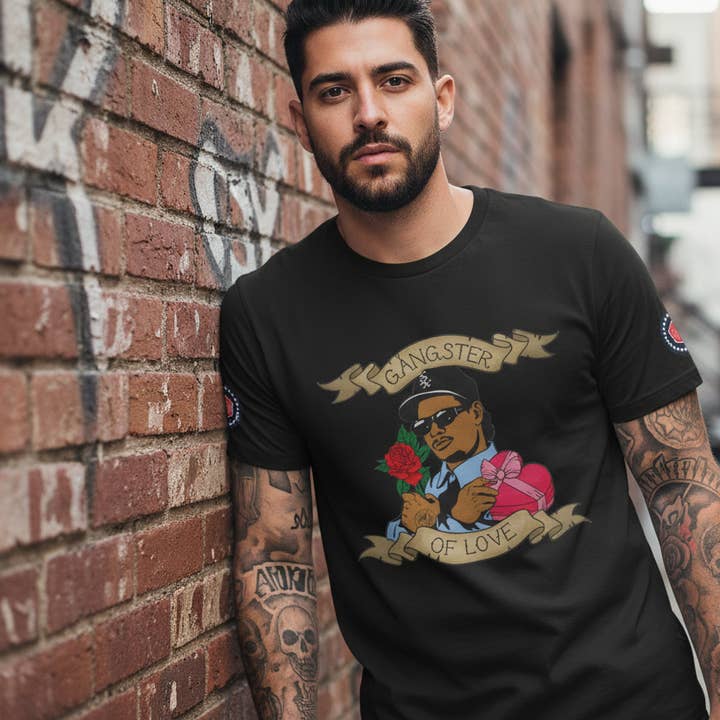 Gangster of Love Tee โ Retro R&B Valentine T-Shirt for wholesale by Cleaver And Blade