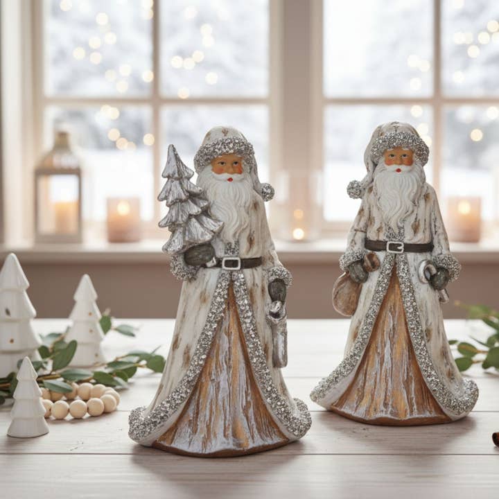 Wurm - Wholesale Christmas Decoration - Nikolaus made of poly silver 2-fold, (W/H/D) 10x16x4cm2