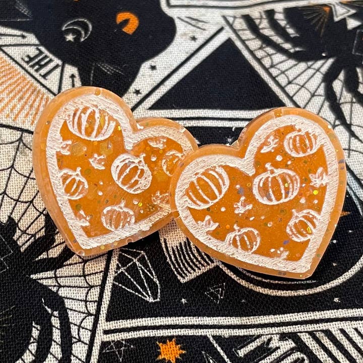 Pumpkin Stud Earrings for wholesale by Wyldflower Design Co