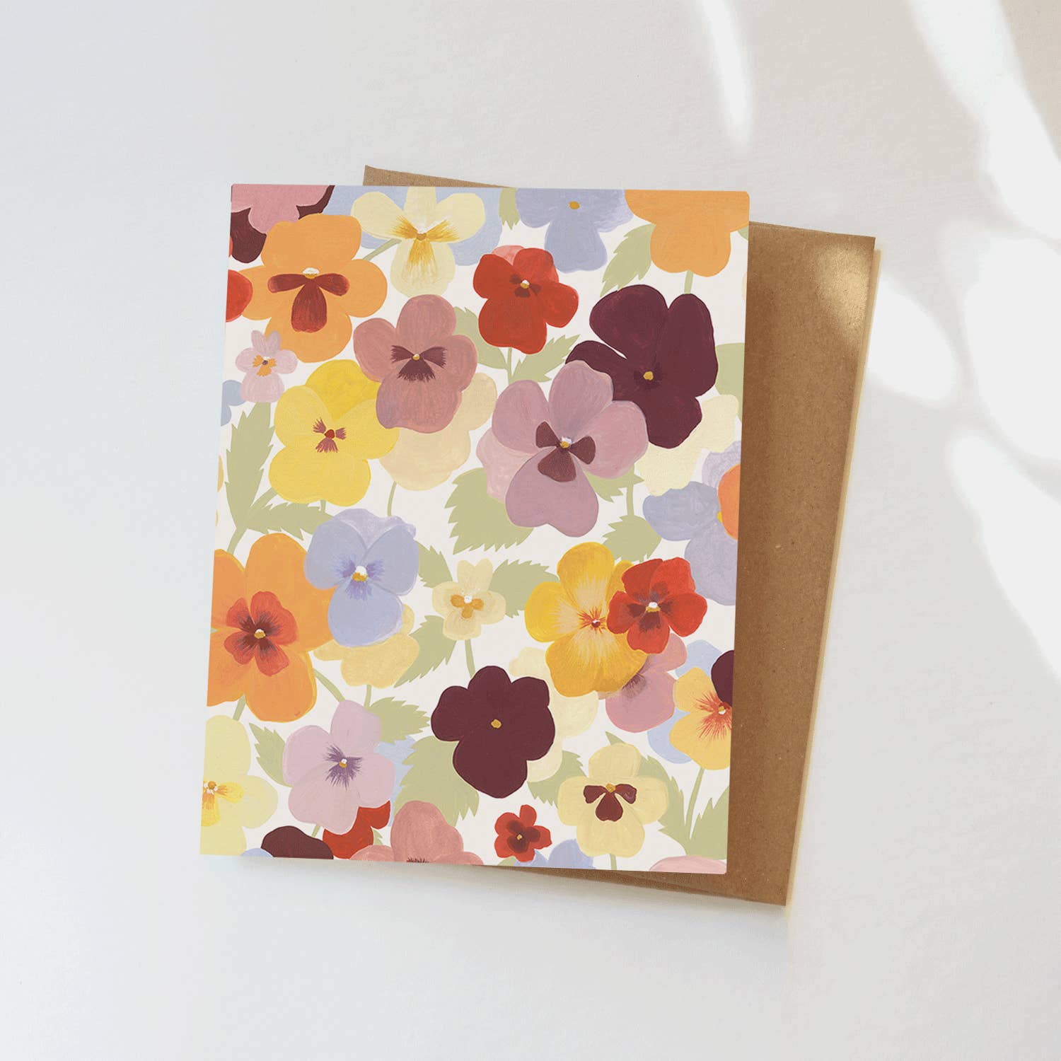 Elana Gabrielle - Wholesale Everyday greeting card - Pansies Greeting Card - Hand-Painted Floral Notecard