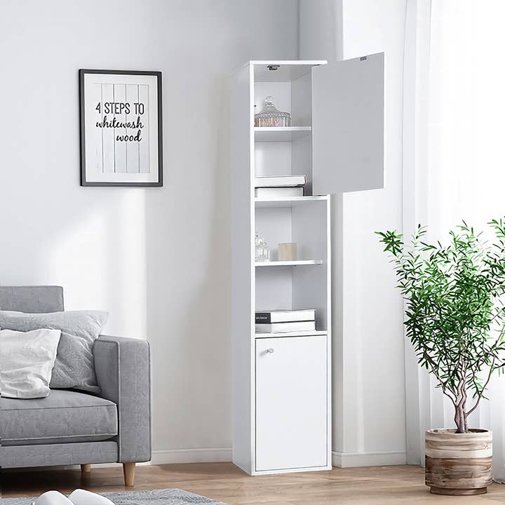 39F Inc. - Wholesale Cabinet - 63" H Tall White Storage Cabinet with Adjustable Shelves