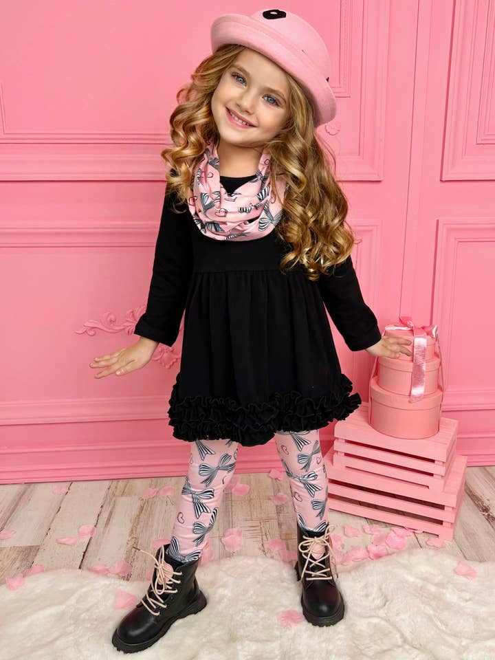 Heart And Soul Tunic, Scarf And Legging Set for wholesale by Mia Belle Girls • Wholesale