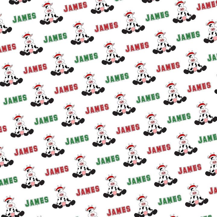 Personalized Christmas Cow Christmas Tissue Paper for wholesale by Potter's Printing