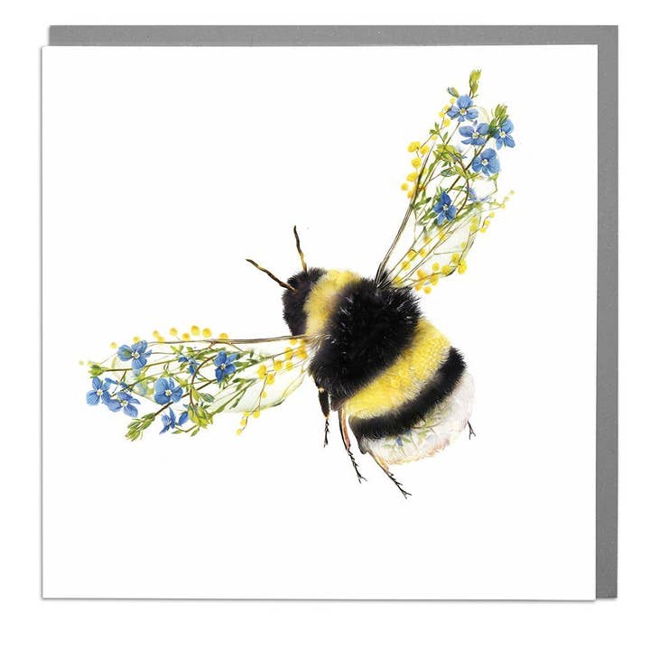 Side View Bumble Bee Card by Lola Design for wholesale by Lola Design Ltd