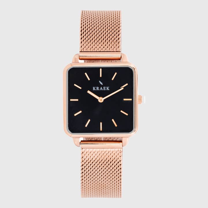 Fay | Rose Gold | Mesh | Square 28 mm for wholesale by KRAEK Watches
