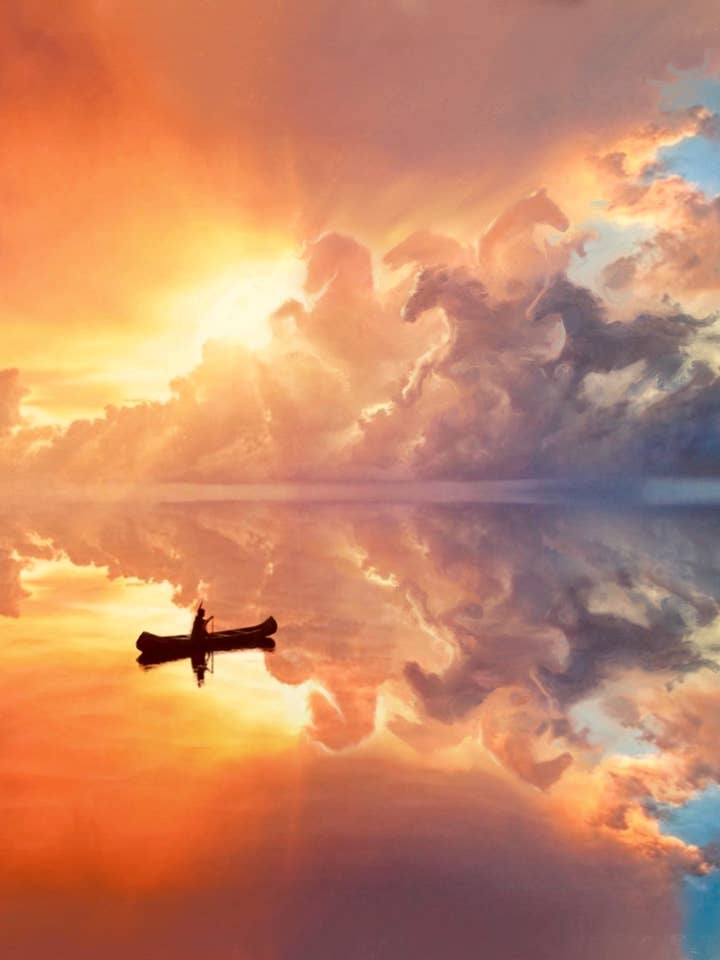 Ciel de Mustang sauvage pour la vente par Thunder Voice Hat Co.