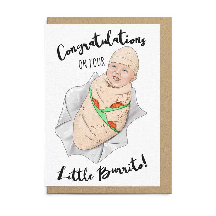Lustige neue Babykarte - Kleiner Burrito für den Großhandel von Sketchy Print Co