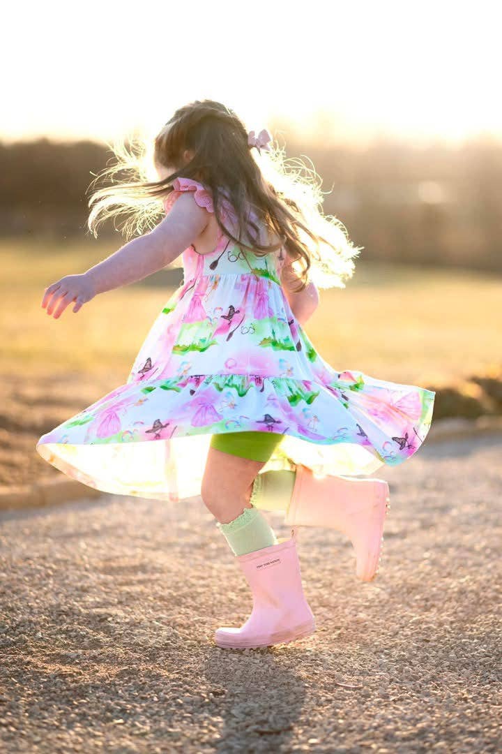 Riley & Rett – Engroshandel Kjole - Børn – Populær Flæse Blondeærme Lagdelt Snurretur1