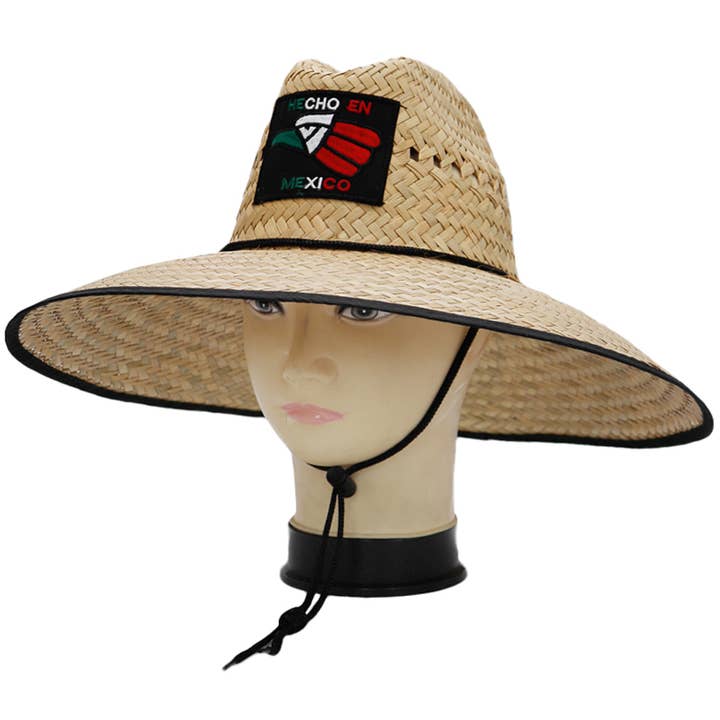 Cap Zone - Wholesale Straw Hat - Women's - Hecho En Mexico Natural Straw Wide Dome Brim Lifeguard Hat